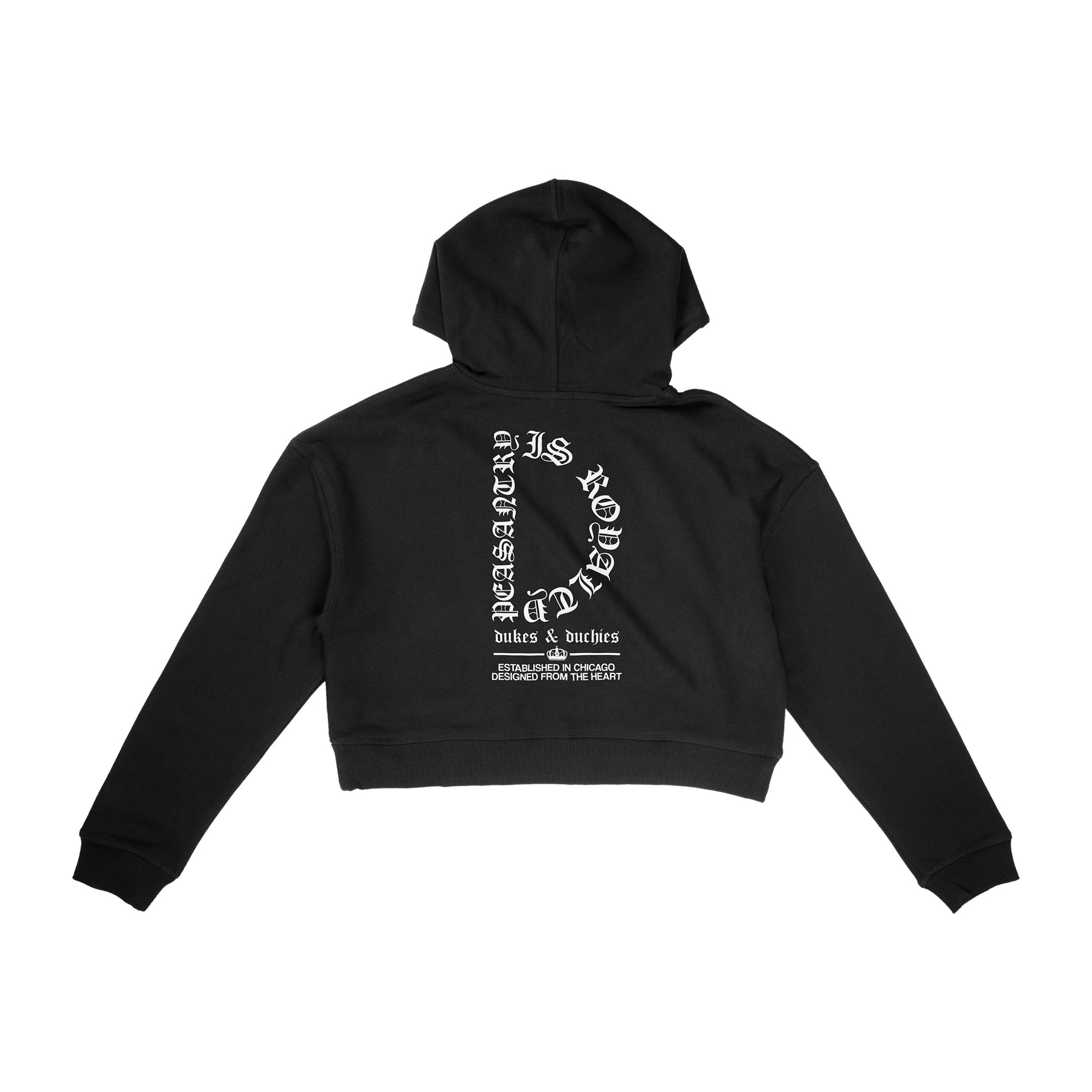 D Cropped Hoodie - Dukes & Duchies - hoodies - black