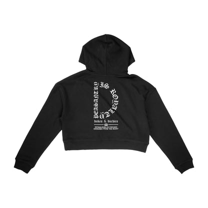 D Cropped Hoodie - Dukes & Duchies - hoodies - black