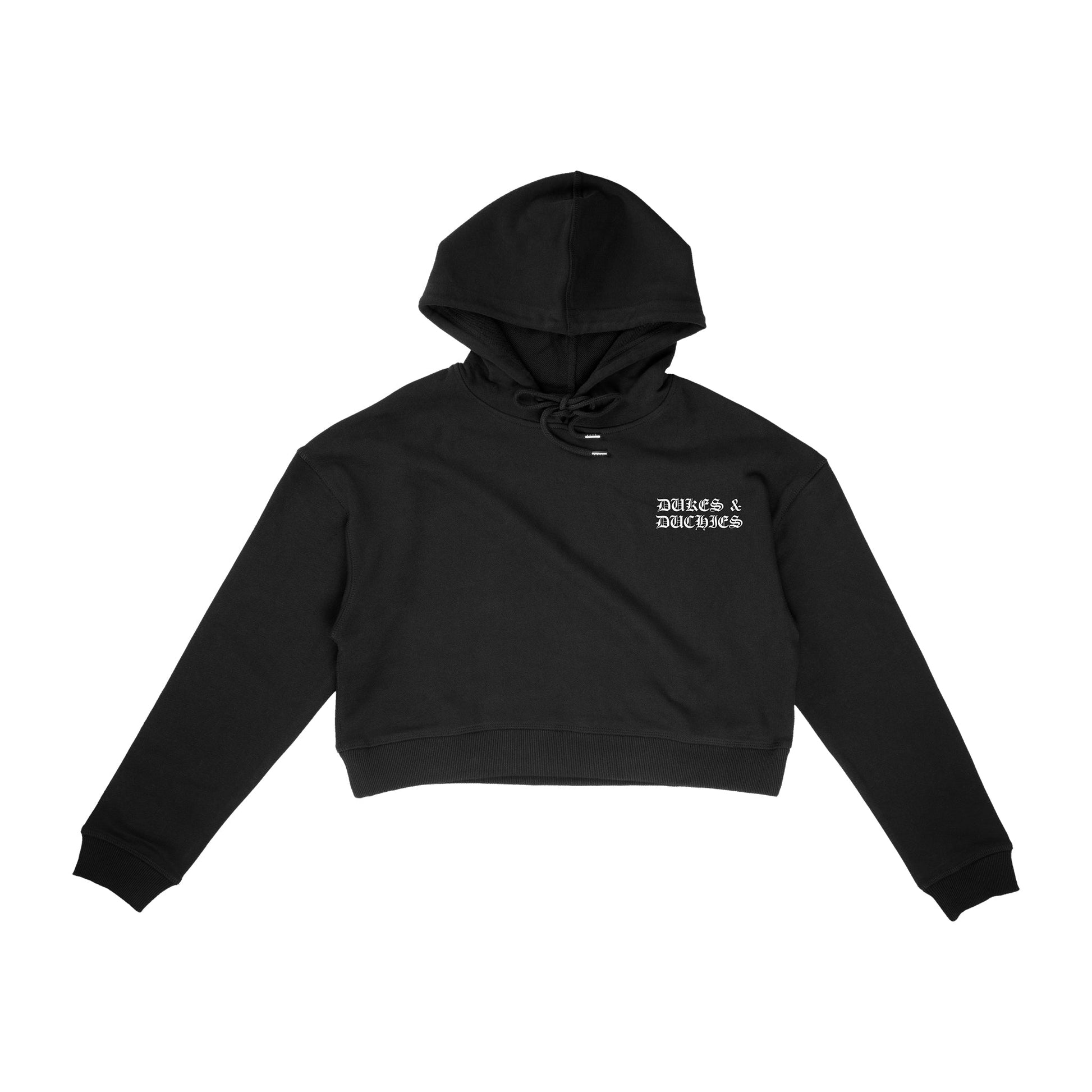 D Cropped Hoodie - Dukes & Duchies - hoodies - black