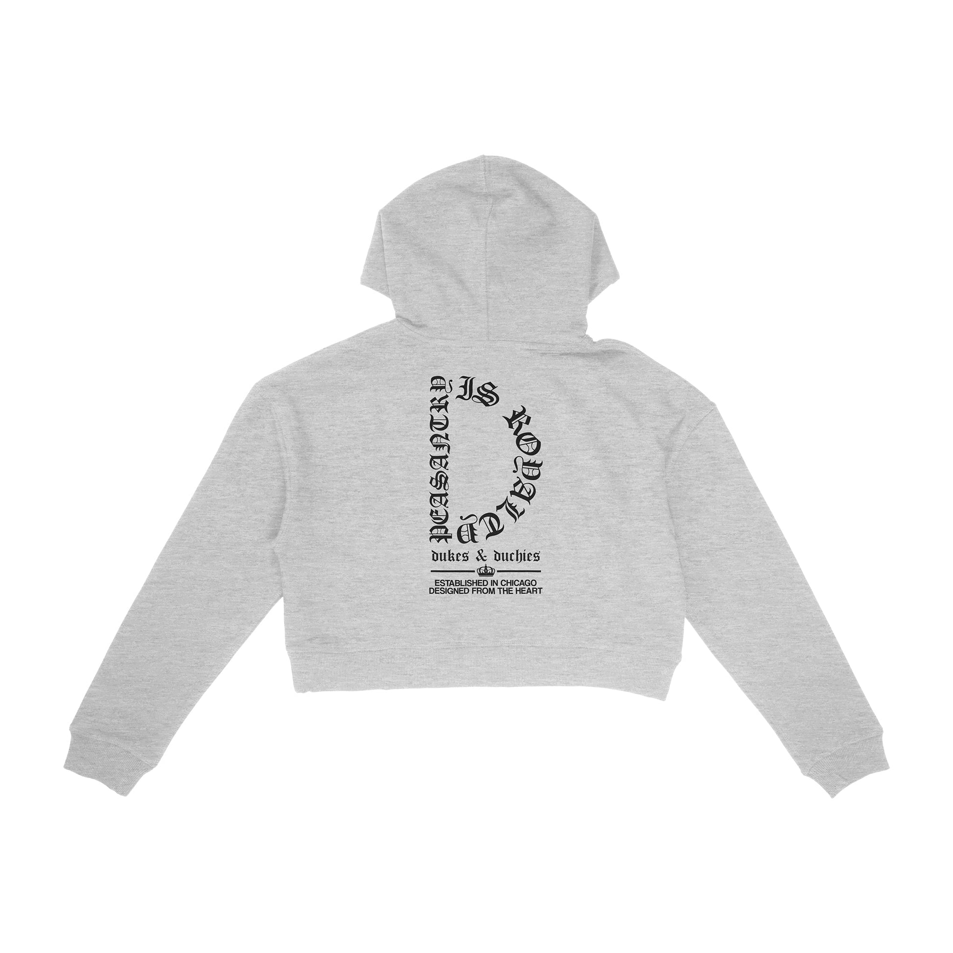 D Cropped Hoodie - Dukes & Duchies - hoodies - Heather Grey